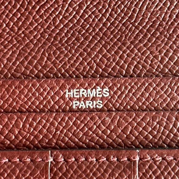Hermes Red Epsom Bearn Wallet